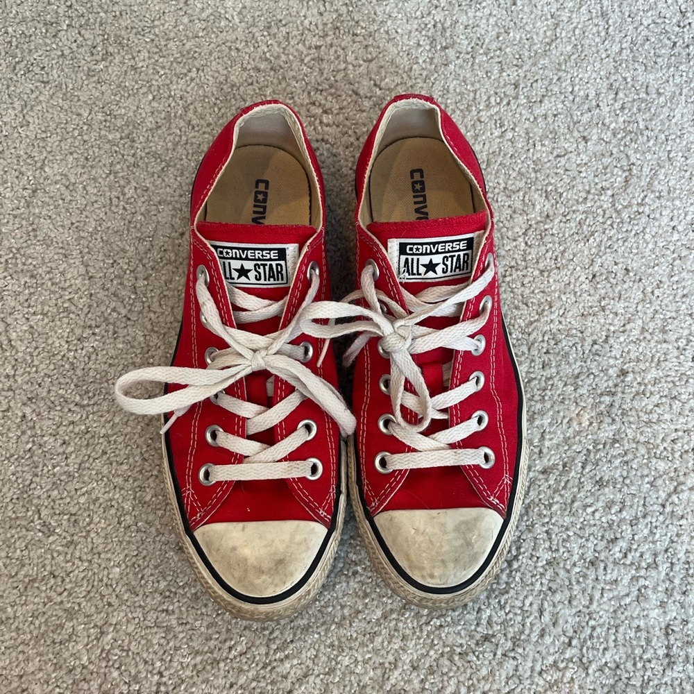 Converse Red and White Chuck Taylor Sneakers Classic Style